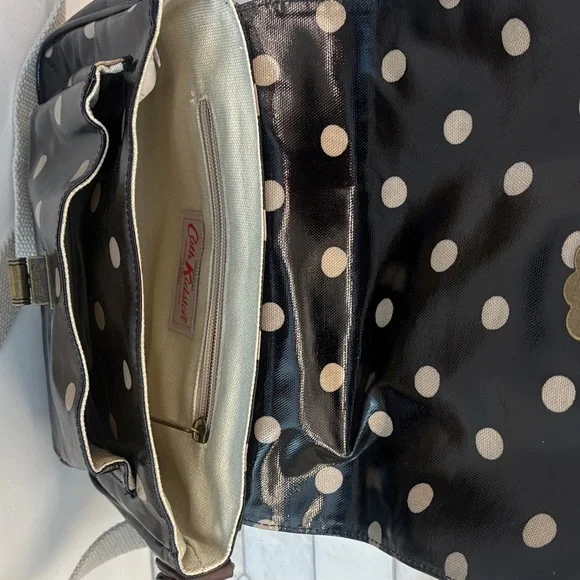 Cath Kidston Black and Cream Polka Dot Crossbody Bag - Picture 8 of 8